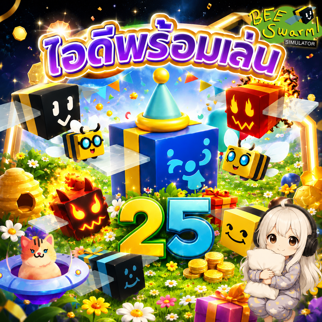 ไอดีพร้อมเล่น ผึ้ง 25 ตัว